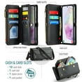 thumbnail image 2 of Crossbody for Samsung Galaxy A36 5G Case Wallet【RFID Blocking】with 10-Card Holder Zipper Bills Slot, Soft PU Leather Magnetic Shoulder Wrist Strap for Galaxy A36 5G Wallet Case Women, Black, 2 of 10