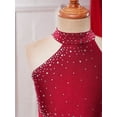 thumbnail image 4 of iixpin Kids Girls  Lyrical Dance Dress Sleeveless High-Low Tutu Skirt Ballerina Costume Ballet Gymnastics Leotard Burgundy 12, 4 of 7