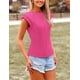 thumbnail image 5 of Blusa para Mujer PRETTYGARDEN Rojo Rosa Manga Corta Talla Grande, 5 of 9