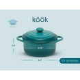 thumbnail image 2 of Kook Ceramic Mini Cocotte Set, 12 oz Individual Baking Dishes with Lids, Oven Microwave Dishwasher Safe,  Ombre, 2 of 5