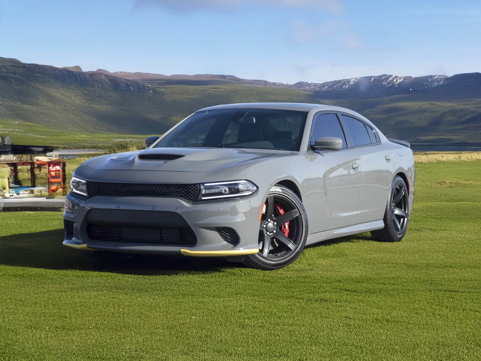 Ikon Motorsports Compatible with 15-23 Dodge Charger SRT Scat Pack Front Bumper Lip Splitter Guard Pair