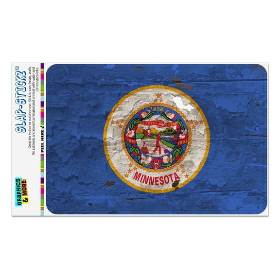 Rustic Minnesota State Flag Distressed USA Home Business Office Sign