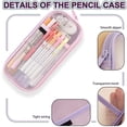 thumbnail image 3 of FloreceBien - Estuche para lápices de malla de rejilla, 2 unidades, con cremallera, transparente, para maquillaje, color, bolsa de cosméticos, multiusos, para viajes, estilo: estilo 1;, 3 of 5