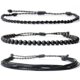 thumbnail image 1 of Nvzi Pulsera de cuerda ajustable hecha a mano con cuentas de piedra natural, 3 piezas A02, 1 of 5
