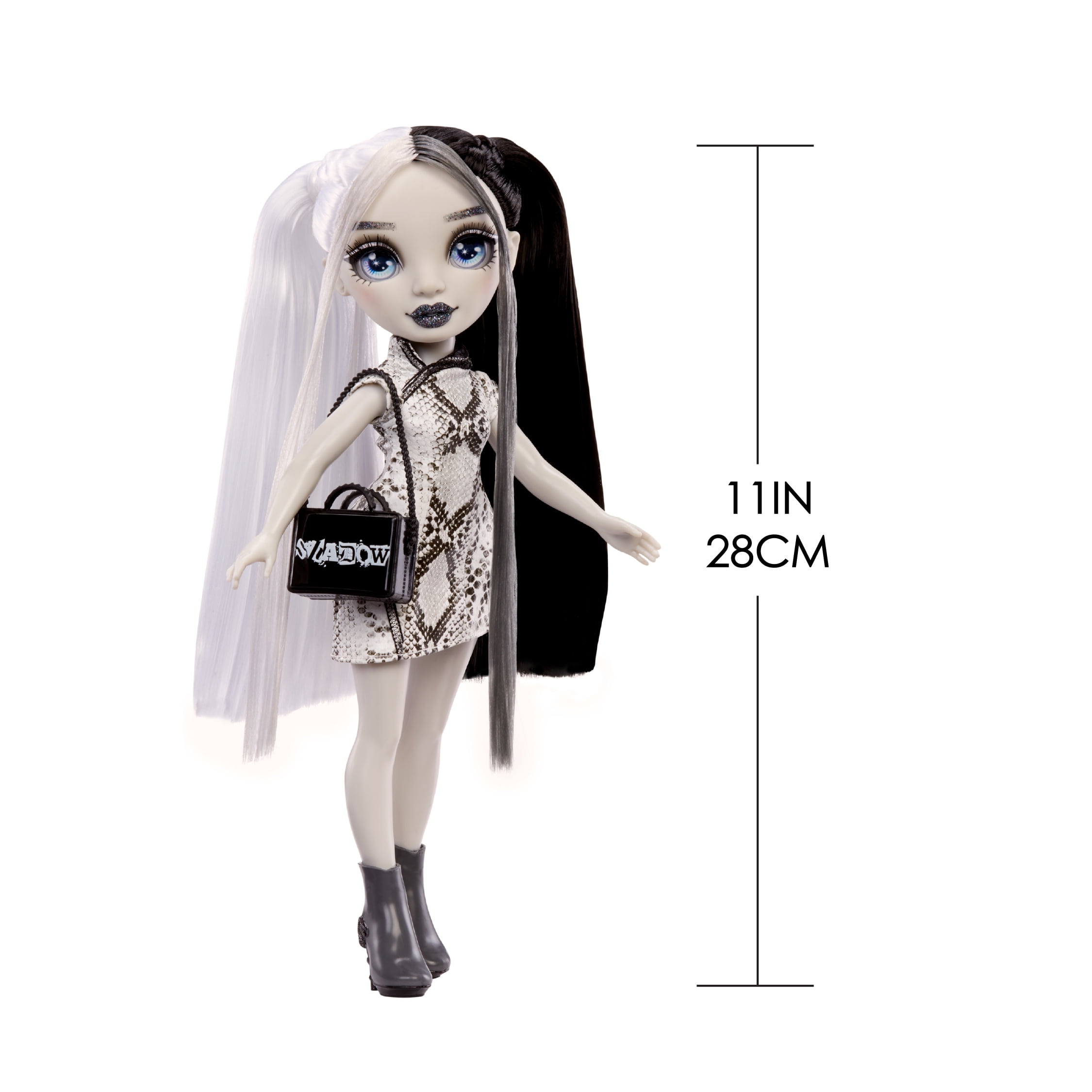 Rainbow High Shadow High Heather Grayson- Grayscale 11” Fashion Doll, Black and White Hair, Outfit, Stylish Handbag, Kids Gift 4-10 Years