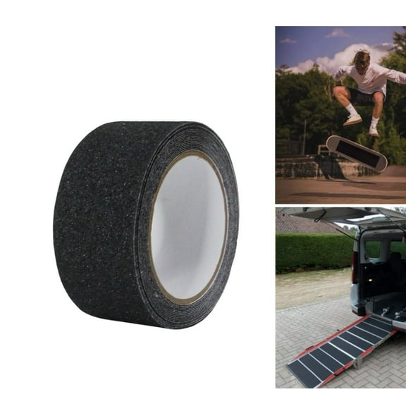 Non Slip Grip Tape,Anti Slip Traction Tape,Friction Abrasive Adhesive Stairs Step,Grit Non Slip,Outdoor Non Skid Treads, Black
