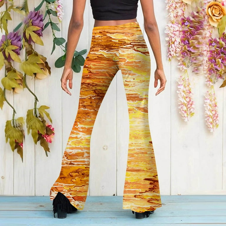 xiuh women flare pants colorful ink high waisted wide leg pants