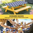 thumbnail image 6 of Retro Rhombus Table Cloths for 5 Foot Rectangle Tables, Morocco Abstract Geometric Art Navy Blue Patio Waterproof Elastic Fitted Tablecloths, Washable Rectangular Table Cover for Camping, 6 of 8