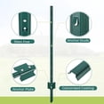 thumbnail image 4 of OUYAWEI 12pcs 3FT Metal Fence Post T Post Wire Fence Lawn Garden Green, 4 of 7