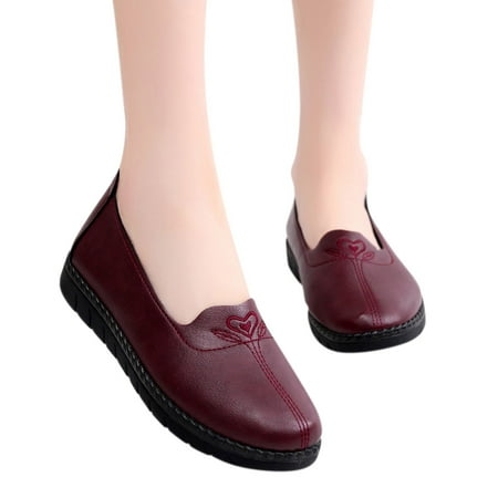 

Fashion Four Seasons Women Casual Shoes Flat Bottom Thick Soles Soft And Comfortable Solid Color Simple Style