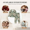 thumbnail image 6 of KLL Palm Trees and Tropical Print Women's Long Sleeve Pajamas with Pants Sleepwear Loungewear 2 Set-Small, 6 of 7