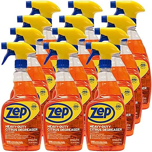 Zep Heavy-Duty Citrus Cleaner - 32 Ounces (Case of 12) ZUCIT32CA - Removes Oil, Grease, Adhesive & Kitchen Soil