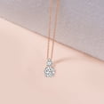 thumbnail image 3 of Lab Diamond Dangling Pendant Necklace For Women | 4 Carat IGI Certified Round Shape | Paloma Two Stone Dangling Lab Diamond Pendant In 14K Rose Gold | FG-VS1-VS2 Quality | Friendly Diamonds, 3 of 6
