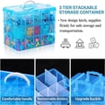 thumbnail image 2 of QJUHUNG Casewin 3-Tier Stackable Craft Organizers and Storage Box with 30 Compartments Bead Organizer Plastic Storage Box for Toys Dolls  Arts and Craft  Tape  Rock Collection  Ribbons, 2 of 8