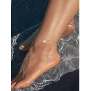 ChainsProMax Stainless Steel Ankle Bracelets for Women Layered Heart Charm Anklets Foot Chain Summer Boho Beach Gift