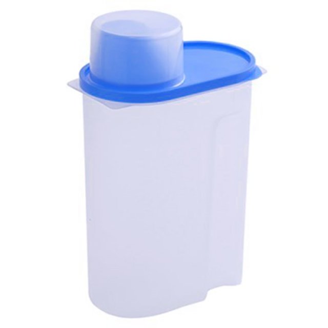 AMERTEER Cereal Storage Box with Lid Measuring Cup Plastic 1.9/2.5L Food Storage Dispenser for Cereals