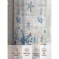 thumbnail image 5 of Blue Starfish Coastal Sheer Curtains 54 Inch Length 2 Panels Set, Summer Beach Nautical Coral Shell Voile Window Treatment Rod Pocket Short Kitchen Curtains Drapes for Bedroom 52"x54"x2, 5 of 7