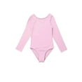 thumbnail image 5 of TiaoBug Kids Girls Long Sleeve Ballet Leotard with Wrap Chiffon Skirt Gymnastic Tutu Dress Dancewear Pink 12-14, 5 of 7