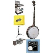 Oscar Schmidt OB5E Acoustic Electric 5-String Banjo, Case, Tuner, Stand and More