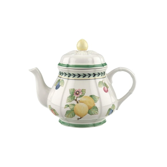 Villeroy & Boch French Garden Fleurence Teapot, 34 oz, White/Multicolored