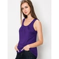 thumbnail image 2 of Made by Johnny Women's Casual Loose Fit Sleeveless Pleated Scoop Neck Tank Top XL PURPLE, 2 of 4