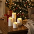 thumbnail image 4 of Homemory Flameless Candles, Outdoor Waterproof Flickering LED Battery Operated with Remote and Timers, Ivory Plastic, Set of 2, 4 of 13