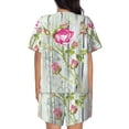 thumbnail image 3 of Bixox Women's Vintage Wood Background with Floral Printed Pajama Set 2 Piece Lounge Set Top and Shorts Soft Pajamas, Shorts with Pockets, 3 of 7