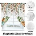 thumbnail image 4 of Swag Curtains Valances for Windows, Fall Thanksgiving Short Kitchen Window Curtains Over Sink, Orange White Green Pumpkin Leaf Cafe Curtains Panel Set Of 2,Rod Pocket, 36 Inches Length, 4 of 8