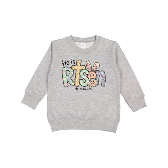 Inktastic He is Risen Easter Bunny Cross Toddler Sweatshirt