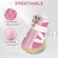 thumbnail image 3 of Zapatos para perros, 4 botas protectoras reflectantes antideslizantes con correa de sujeción ajustable para perros pequeños y medianos, fáciles de poner, almohadillas protectoras para las patas (S, ro, 3 of 5