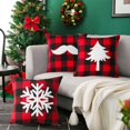 thumbnail image 1 of ¡Ahorra Grande!, Funda de cojín con bordado a cuadros rojos y negros de Navidad, estilo navideño, para dormitorio, sala de estar, sin núcleo Akmoler, 1 of 7