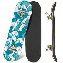 31'' Complete Skateboard 7 Layer Canadian Maple Double Kick Deck Skateboards waves japanese style Skate Board for Beginner Adult Gifts