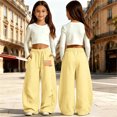 thumbnail image 2 of Shadoumai Girls Loose Casual Sweatpants Curved Leg Design Loose Breathable Jogger Pants Relaxed Fit Sport Pants For Girls Daily Wear,Girls Uniform Pants 6-7 Years, 2 of 6