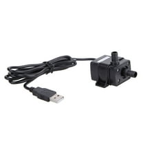TEHAUX USB Submersible Water Pump Black Plastic for Aquarium Fish Tank Fountain and Hydroponics Use