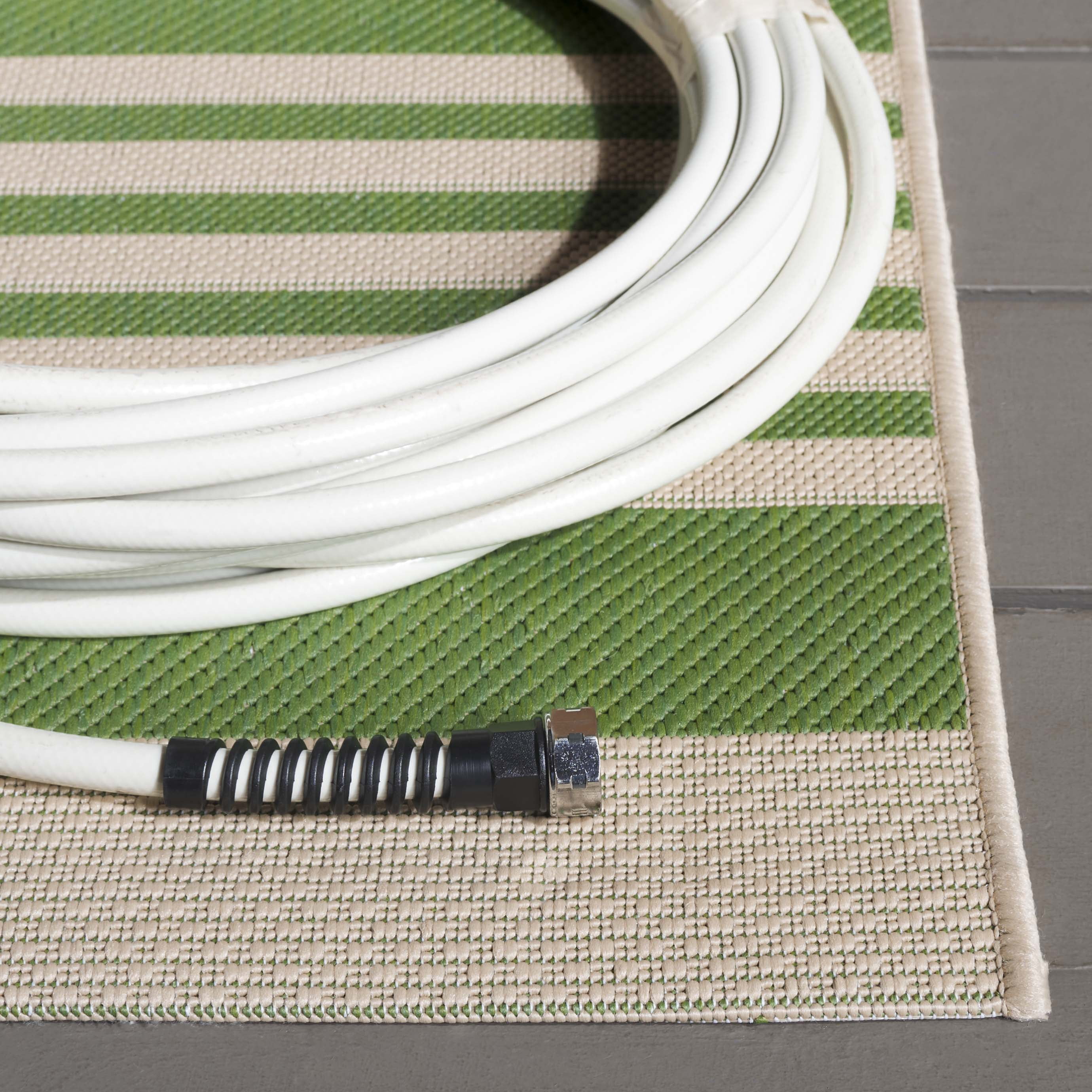 Safavieh Courtyard Caroline Striped Indoor/Outdoor Area Rug, Green/Beige, 8' x 10'