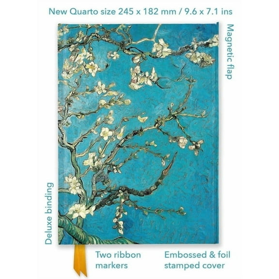 Flame Tree Quarto Notebook Vincent Van Gogh: Almond Blossom (Foiled Quarto Journal), (Hardcover)