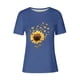 thumbnail image 4 of Tops de Ajuste Suelto para las Mujeres Sudadera Casual Impresa Manga Corta Cuello Redondo Superior, Poliéster, 4 of 4