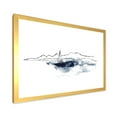 thumbnail image 2 of Designart 'Minimalistic Seascape With Boat and Black Mountains' Nautical & Coastal Framed Art Print, 2 of 4