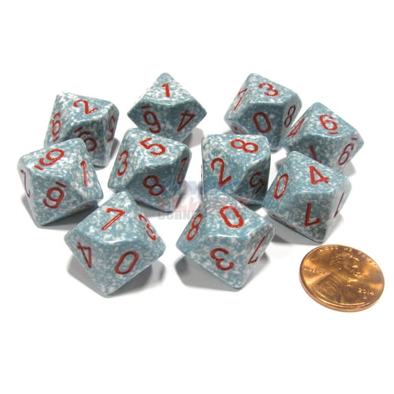 Chessex Set of 10 D10 Dice - Speckled Air #25100