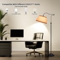 thumbnail image 3 of HonoDing Lámpara de Pie en Voladizo, Lámpara de Pie Tipo Candelabro con Brazo Oscilante Ajustable de 180°, Lámparas de Pie Modernas con Pantalla de Lino, Lámpara Clásica para Sala de Estar Oficina, 3 of 8