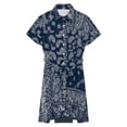 thumbnail image 4 of Paisley Bandana Pattern Womens Shirt Dresses Women'S Short Sleeve Dress Turn-Down Collar Dress A Line Casuall Dress Oversize(XS-6XL), 4 of 7
