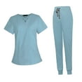 thumbnail image 2 of Tenue de Travail Infirmière Uniforme Confortable Pantalon de Jogging Doux Ensemble de Blouses pour Femmes V TP, 2 of 9