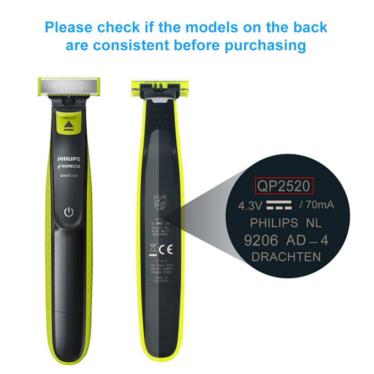 BENSN Chargeur de rasoir électrique 4,3 V pour Philips One Blade A00390,  chargeur de tondeuse pour rasoir électrique Norelco OneBlade QP2520 QP2620