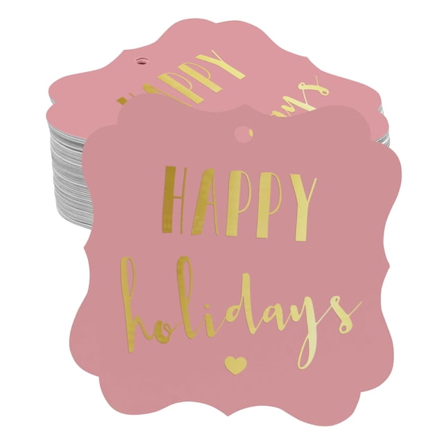 Inkdotpot Pack Of 50 Real Gold Foil Bracket Shape Paper Tags Happy Holiday Favor Hang Tags