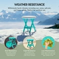 thumbnail image 5 of WestinTrends Malibu HDPE Outdoor 24.5 Inch Round Portable Folding Patio Dining Table, Turquoise, 5 of 16
