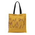 thumbnail image 1 of NUDECOR Sac Fourre-Tout en Toile Marron Cowboy Howdy Cowgirl Western Corde Ranch Mots Vivant Sac Réutilisable Épaule Courses, 1 of 1