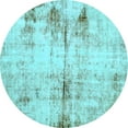 thumbnail image 1 of Ahgly Company Indoor Round Abstract Light Blue Modern Area Rugs, 4' Round, 1 of 4