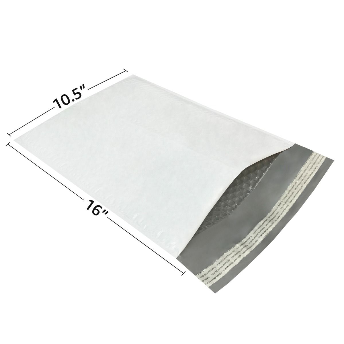 StarBoxes 200 Poly Bubble Mailer Bags 10.5x16" #5 Envelopes White Self-Seal