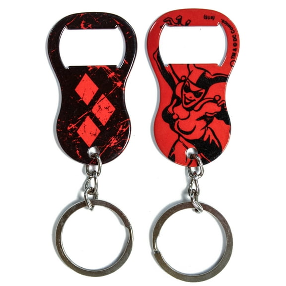DC Comics Stainless Steel 2.5" Harley Quinn Graphic Bottle Opener Keychain