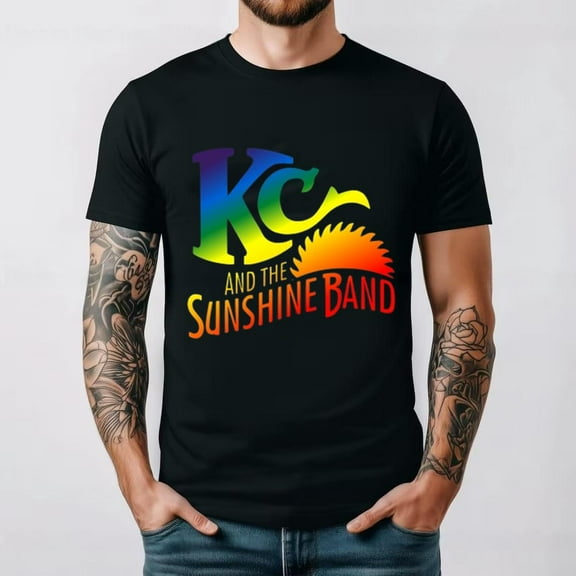 KC Sunshine Band Unisex T-shirt with Retro Inspired Funk Music Style, for men & women, up to size 5XL.